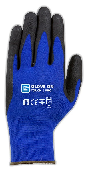 TOUCHPRO HANDSCHOEN NYLON MET NITRILE GECOAT BLAUW