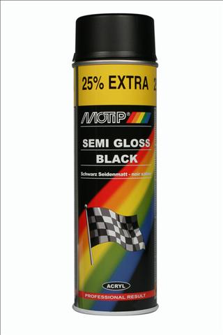 MOTIP Universeel Rally Spuitbus 500 ml Zwart zijdeglans