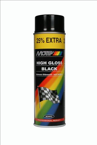 MOTIP Universeel Rally Spuitbus 500 ml Zwart hoogglans