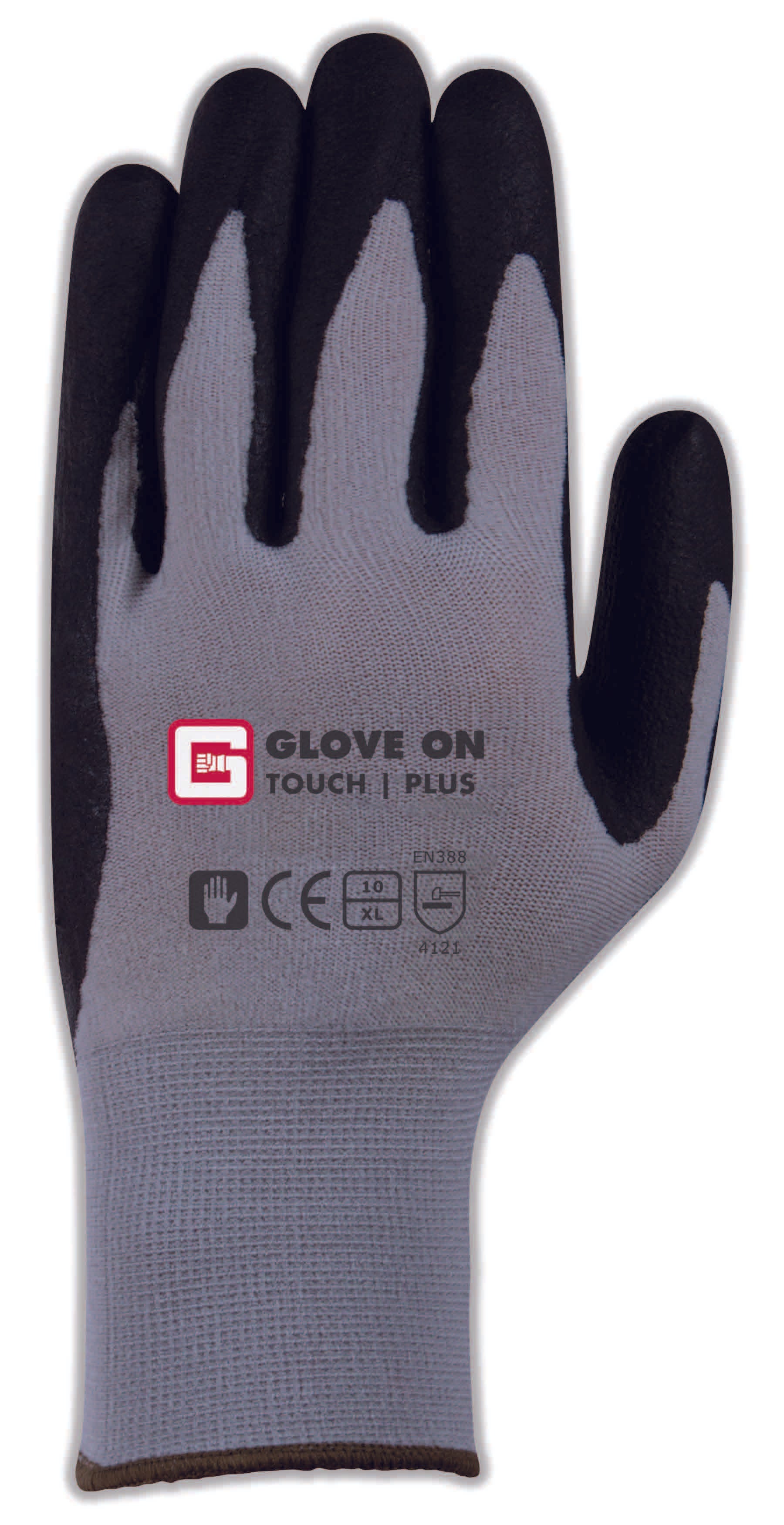 TOUCHPLUS HANDSCHOEN NITRILE ZWART MET NOPJES